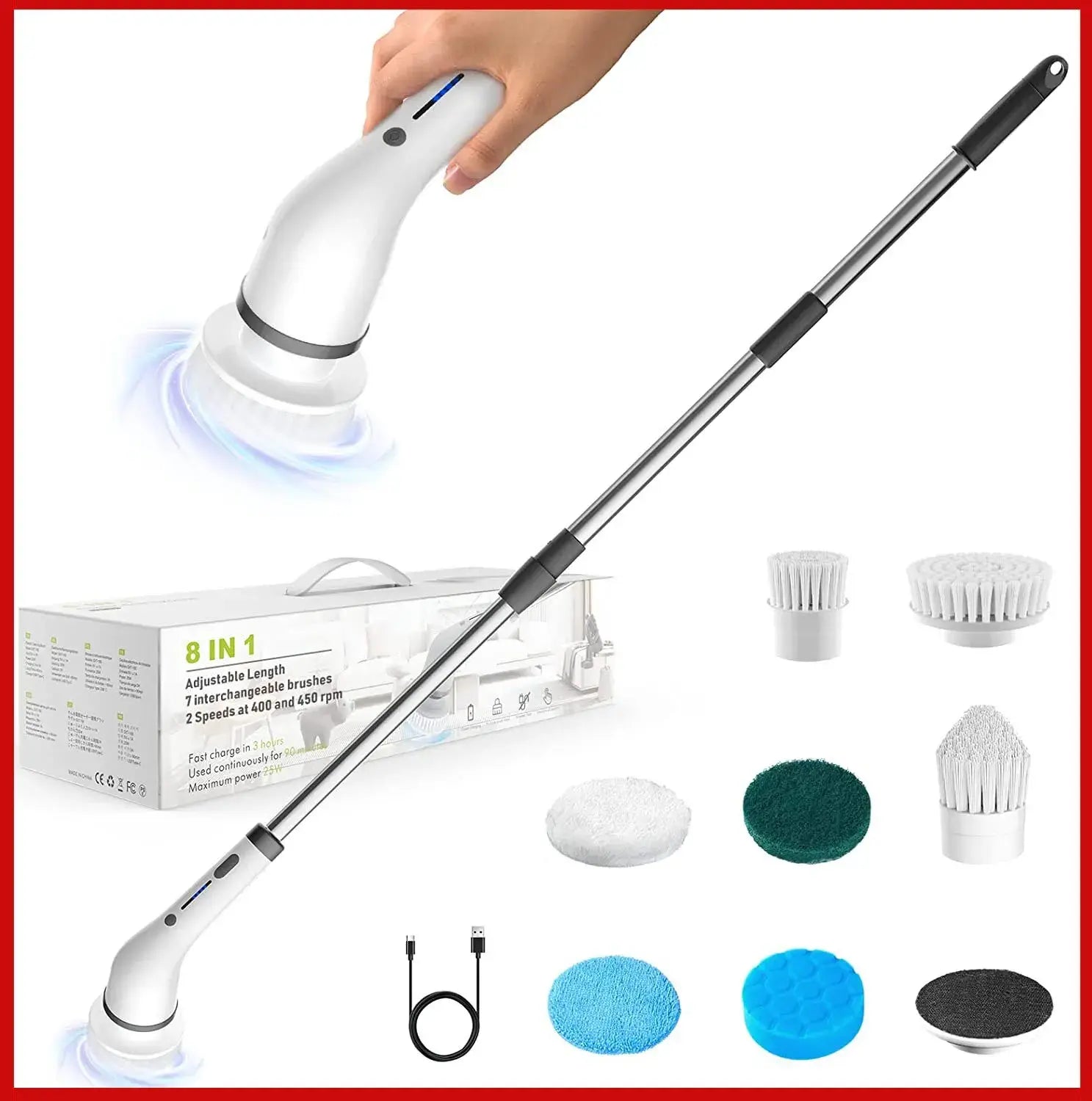 USB Cleaning Brush - 8-in-1 USB Electric Cleaning Brush - Comf'home