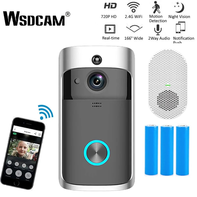 Wi-Fi Doorbell Camera - W-Fi Doorbell Camera with Storage - Comf'home