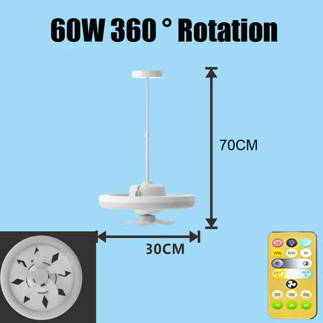 Ceiling Fan With Led Light And Remote Control