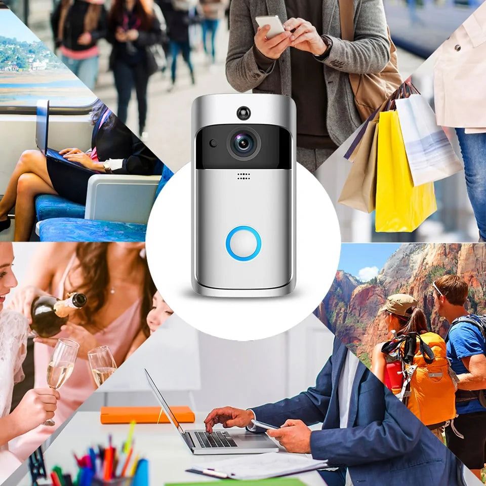 Wi-Fi Doorbell Camera - W-Fi Doorbell Camera with Storage - Comf'home